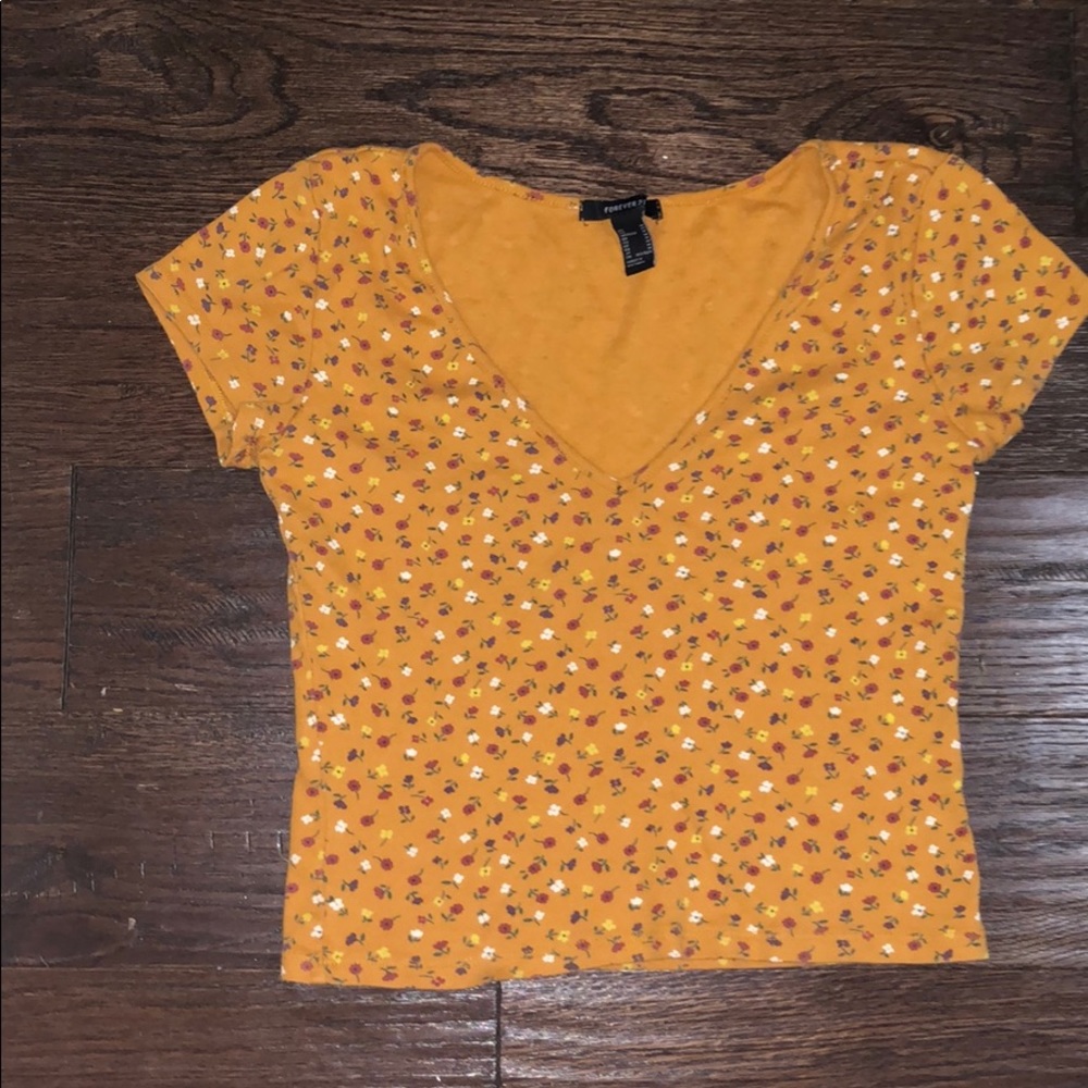 Forever 21 flower printed crop top
